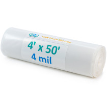 4' x 50' Clear 4 mil Plastic Sheeting for Painting, LDPE Film Roll, 200 sq. ft. Area
